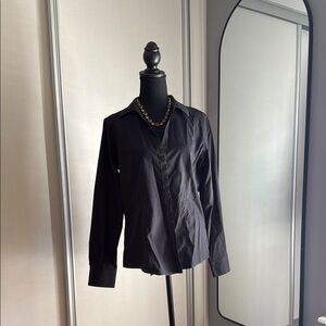 Brooks Brothers Chic Black Button-Up Blouse